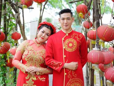 Cho thuê áo dài ren vàng - Áo cưới bigsize - Ánh Ngân - Hình 2