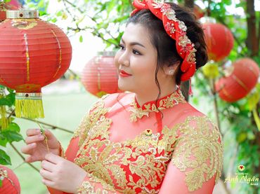 Cho thuê áo dài ren vàng - Áo cưới bigsize - Ánh Ngân - Hình 1