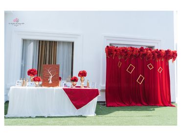 Combo bàn Gallery + Backdrop tông Đỏ truyền thống - Tự Trang Trí Đám Cưới - Hình 1