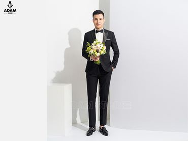 Vest cưới đen kẻ ô chìm cổ phi bóng - Adam Store - Hình 3