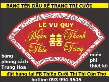 BẢNG TÊN CÔ DÂU CHÚ RỂ ĐÁM CƯỚI ĐẸP TREO TƯỜNG DÁN TƯỜNG TREO PHÔNG MÀN VẢI SÂN KHẤU | THIỆP CƯỚI THI THI CẦN THƠ - In Thiệp Cưới Giá Rẻ Đẹp uy tín Thi Thi Cần Thơ - Hình 1