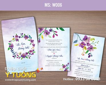 Thiệp vẽ Watercolors - Thiệp Cưới Ý Tưởng - Hình 5