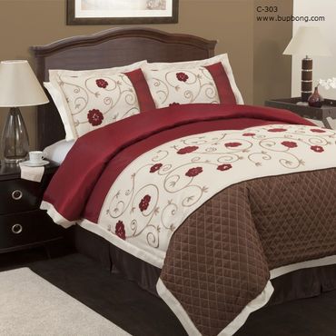 Những bộ chăn ga gối màu đỏ ấm áp cho phòng ngủ - Búp Bông - Hình 3