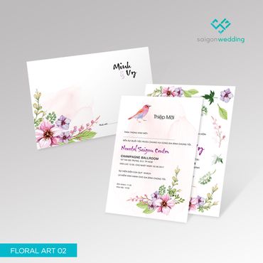 Dòng thiệp Floral 02 - P1 - Saigon Wedding - Thiệp cưới - Hình 1