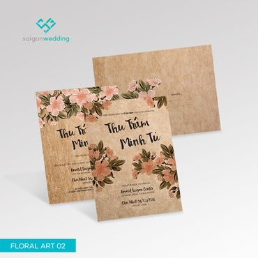 Thiệp cưới Floral Art 02 -18 - Saigon Wedding - Thiệp cưới - Hình 1