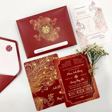 Khổng tước Uyên Ương - Thiệp cưới nhà Pen - Hình 4
