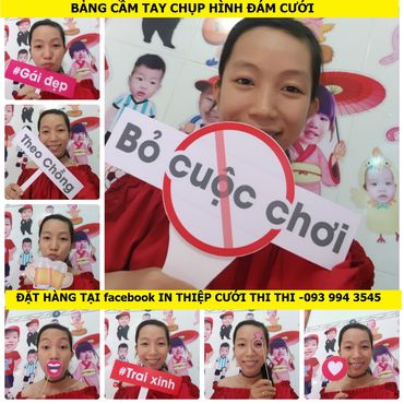 bảng cầm tay chụp hình đám cưới, hashtag cầm tay đám cưới, hashtag đám cưới, bảng hastag check in ngày cưới giá rẻ đẹp Cần Thơ - IN THIỆP CƯỚI CẦN THƠ GIÁ RẺ THI THI - Hình 3