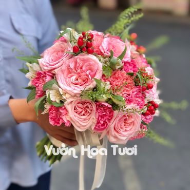 Hoa Cưới Cầm Tay Cô Dâu Hồng Ohara - Cửa Hàng Hoa Cưới Vườn Hoa Tươi - Hình 1