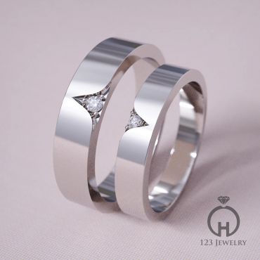 Nhẫn cưới vàng trắng đẹp