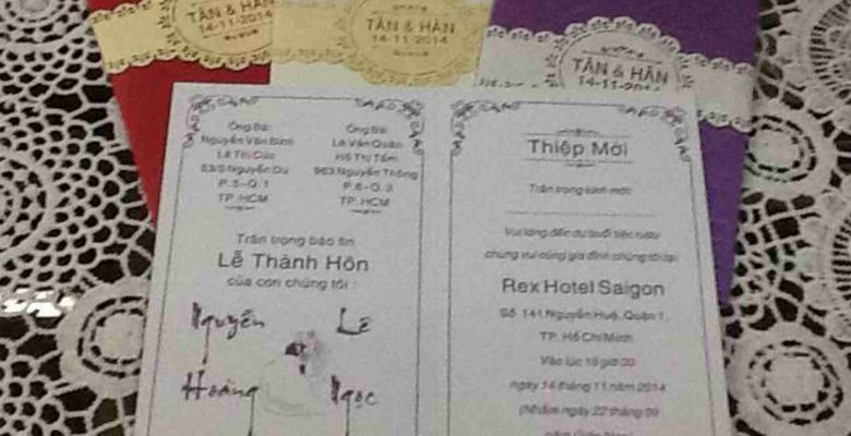 Thiệp cưới Phúc Tài - Quận 10 - Thành phố Hồ Chí Minh - Hình 1